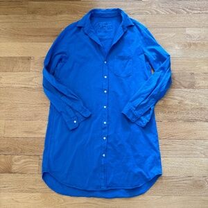 Frank and Eileen Mary Shirtdress Small Bright Blue
